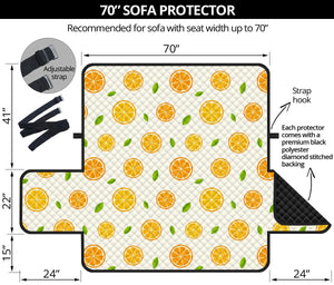 oranges leaves pattern Sofa Cover Protector