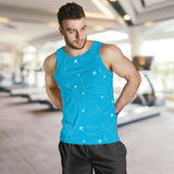 Airplane destinations blue background Men Tank Top