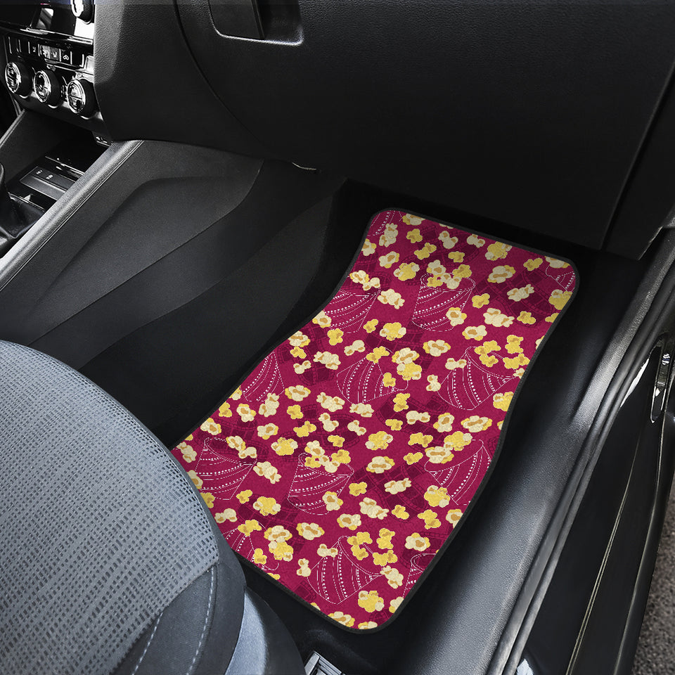 Popcorn Pattern Print Design 02 Front and Back Car Mats
