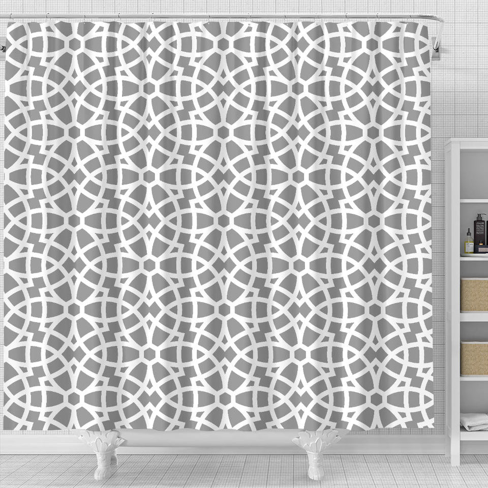 Arabic Gray Pattern Shower Curtain Fulfilled In US