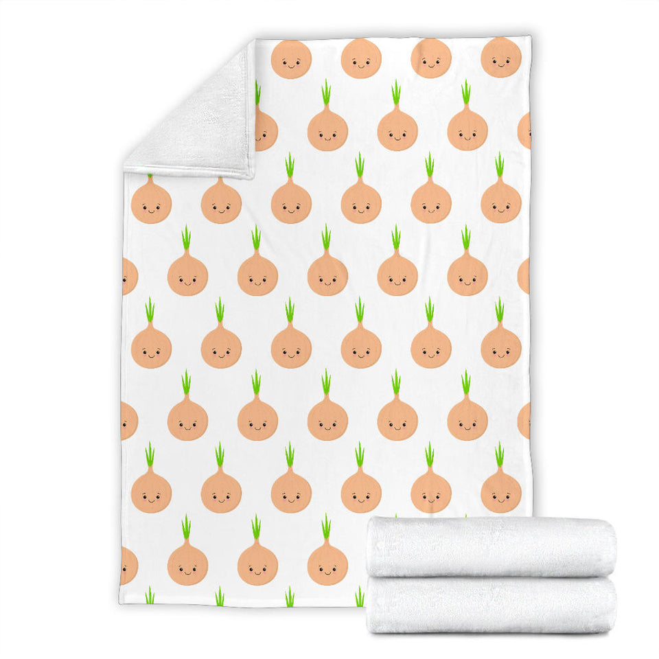 Cute Onions Smiling Faces Premium Blanket