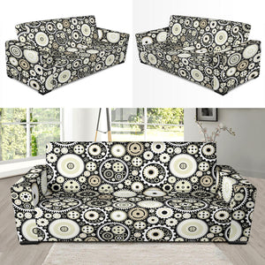 Gear Pattern Print Design 02 Sofa Slipcover