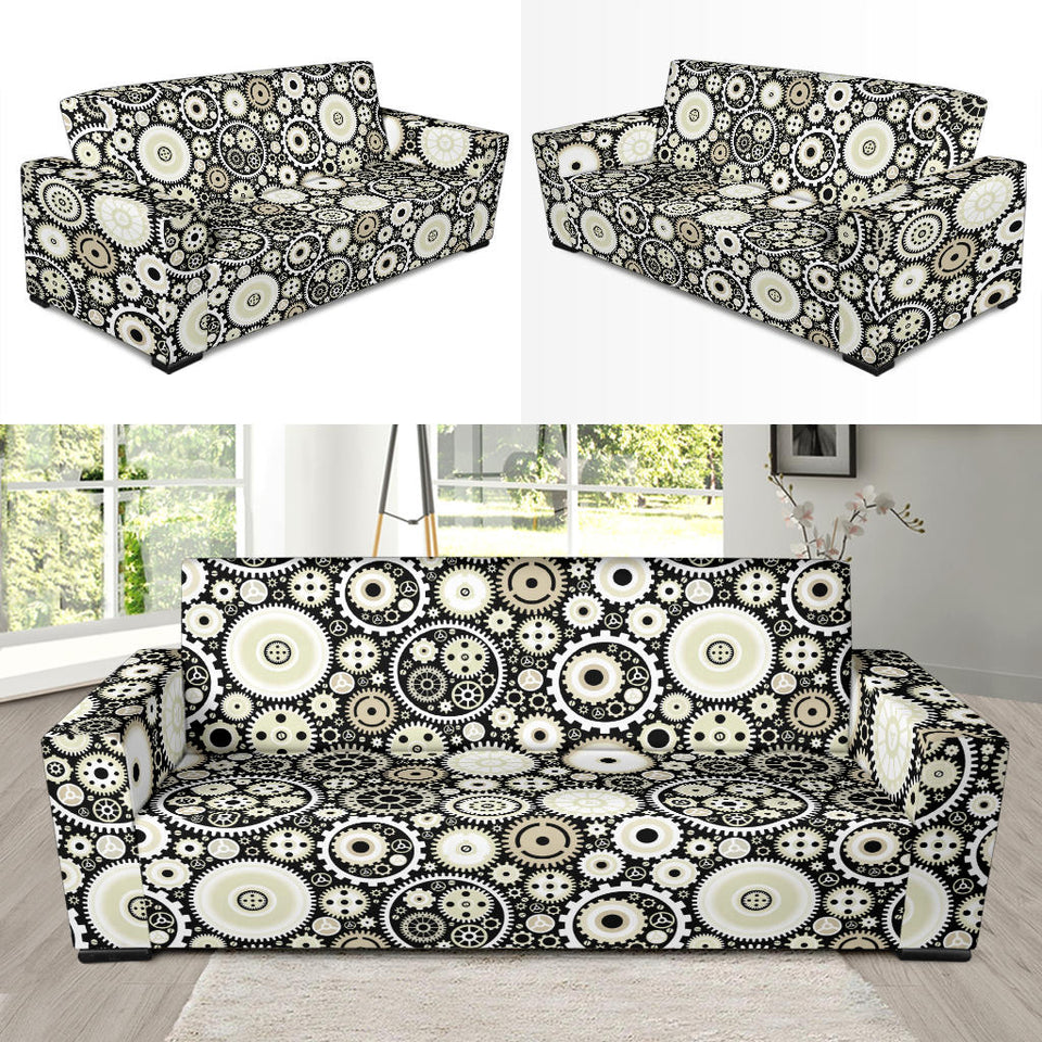 Gear Pattern Print Design 02 Sofa Slipcover