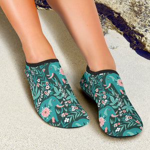 Elephants Jungle Pattern Aqua Shoes