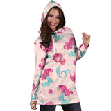 Cute Little Mermaid Pattern Women'S Hoodie Dress
