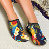 Colorful Parrot Flower Pattern Aqua Shoes