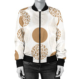 Gold Texture Mushroom Pattern Women'S Bomber Jacket