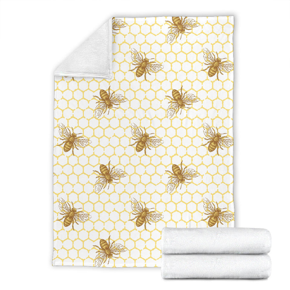 Bee Honeycomb Seamless Design Pattern Premium Blanket