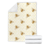 Bee Honeycomb Seamless Design Pattern Premium Blanket