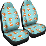 Fox Pattern Blue B Ackground Universal Fit Car Seat Covers