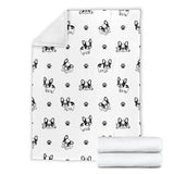 Cute French Bulldog Paw Pattern Premium Blanket