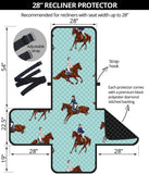 Horses running horses rider pattern Recliner Cover Protector