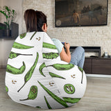 Hand Drawn Sketch Style Green Chili Peppers Pattern Bean Bag Cover