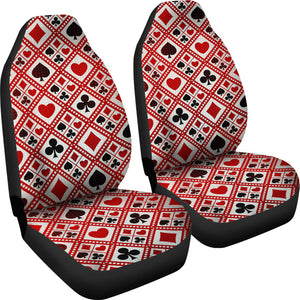 Casino Cards Suits Pattern Print Design 03 Universal Fit Car Seat Covers