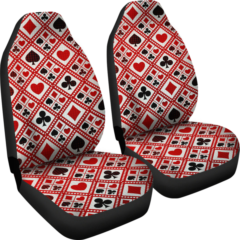 Casino Cards Suits Pattern Print Design 03 Universal Fit Car Seat Covers