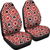 Casino Cards Suits Pattern Print Design 03 Universal Fit Car Seat Covers