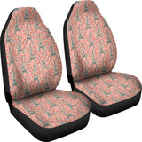 Eiffel Tower Flower Background Pattern Print Design 03 Universal Fit Car Seat Covers