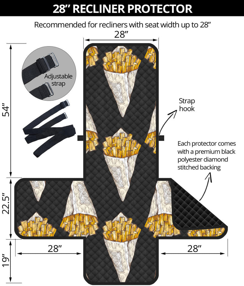 French fries dark background Recliner Cover Protector