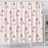 Cute Shiba Inu Dog Apple Pattern Shower Curtain Fulfilled In US