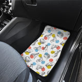 Siberian Husky And Colorful Circle Pattern Front Car Mats