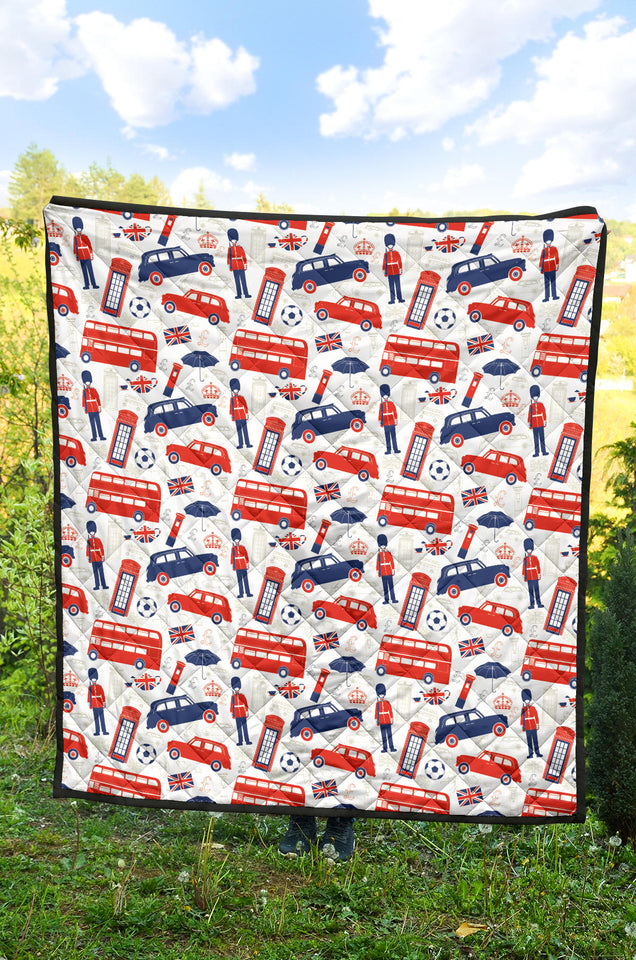 British Pattern Print Design 03 Premium Quilt