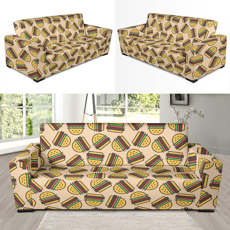 Hamburger Pattern Print Design 01 Sofa Slipcover