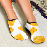 Cheese Slice Pattern Aqua Shoes