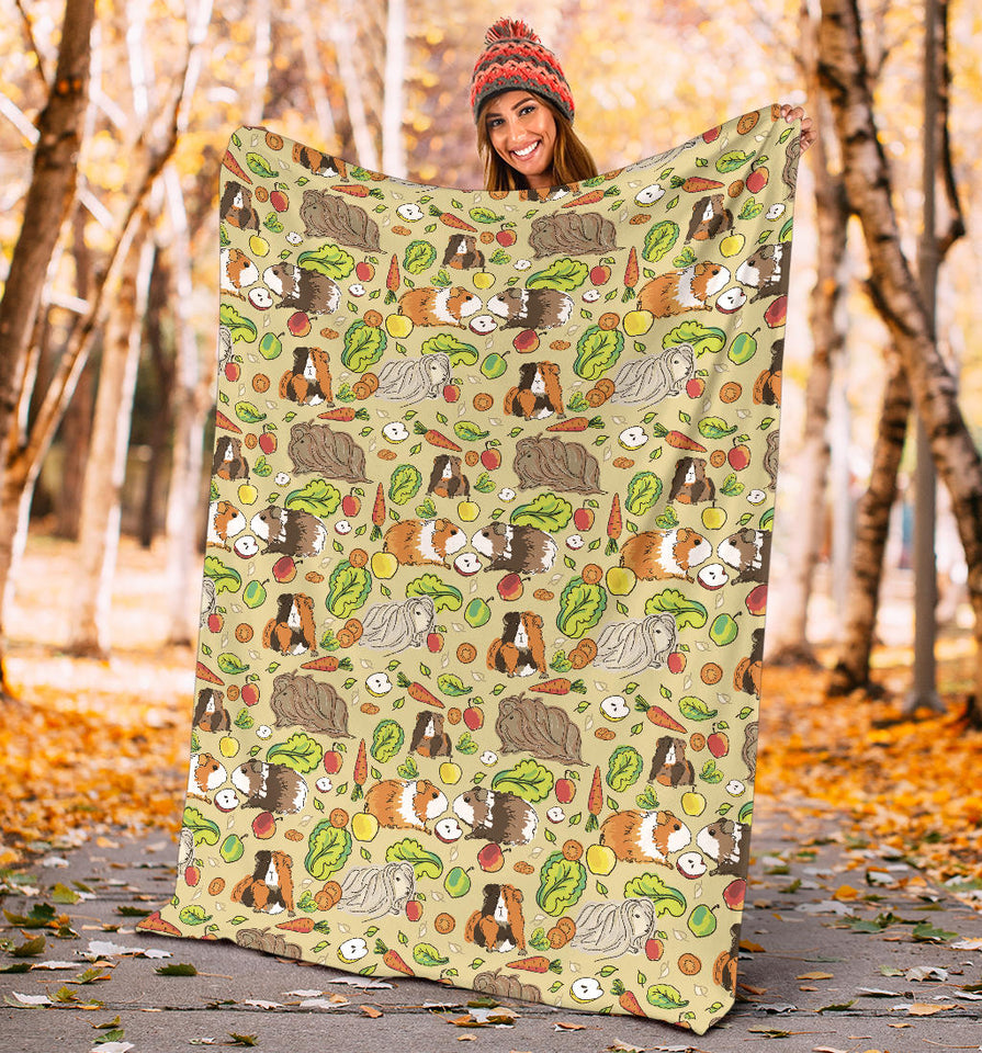Guinea Pig Pattern Print Design 04 Premium Blanket