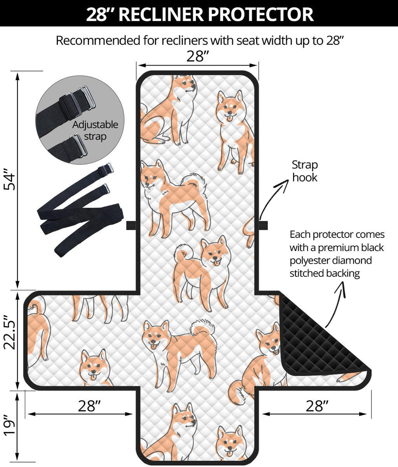 shiba inu dog pattern Recliner Cover Protector