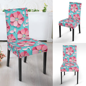 3D Sakura Cherry Blossom Pattern Dining Chair Slipcover