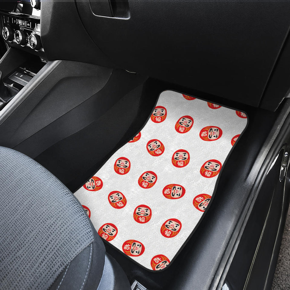 Daruma Japanese Wooden Doll Pattern Front And Back Car Mats