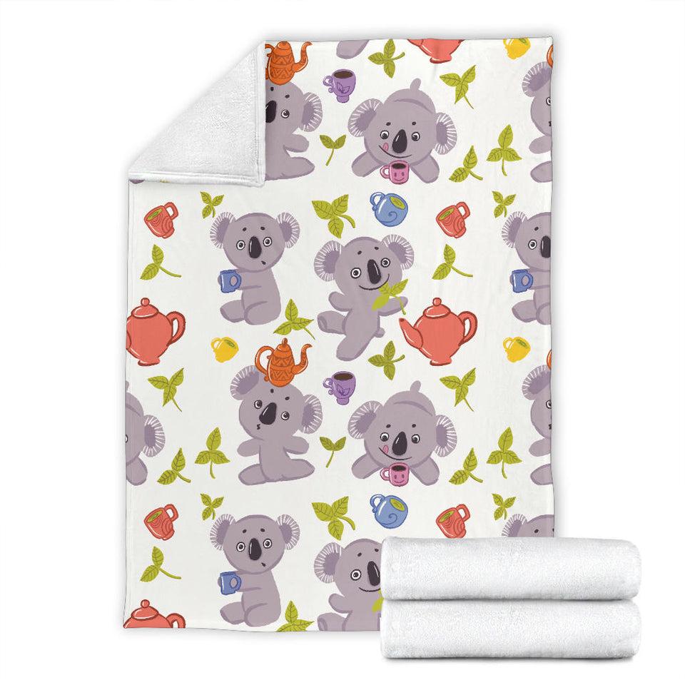 Cute Koalas Teapots Tea Premium Blanket
