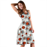 Ladybug Pattern Print Design 05 Sleeveless Midi Dress