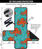 Octopus turquoise background Recliner Cover Protector