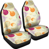 Onion Garlic White Red Pattern Universal Fit Car Seat Covers