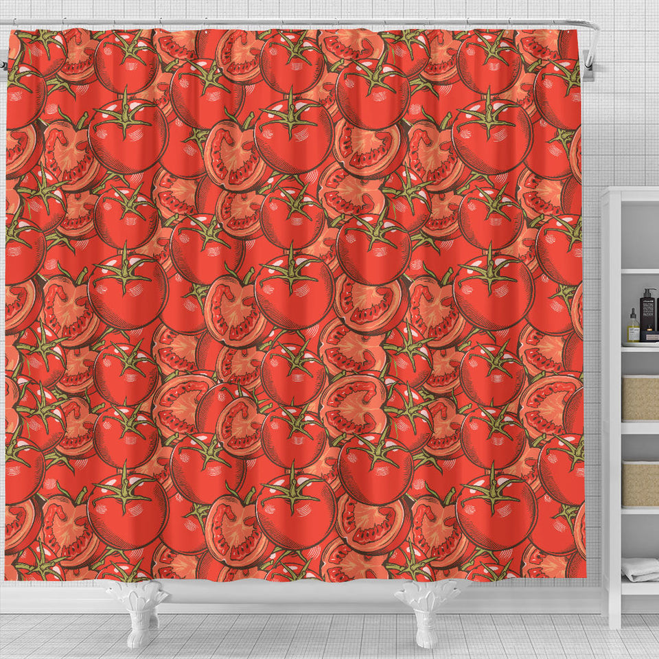Red Tomato Pattern Shower Curtain Fulfilled In US