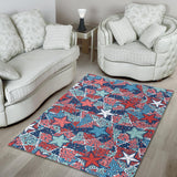 Hand Drawn Colorful Starfish Area Rug