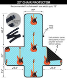 electric guitar pattern light blue background Chair Cover Protector