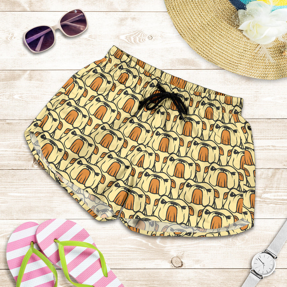 English Bulldog Pattern Print Design 02 Women Shorts