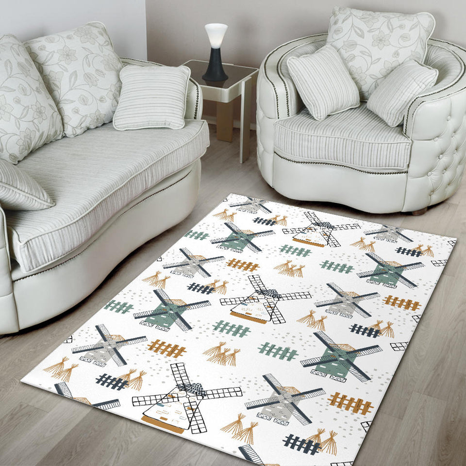 Windmill Pattern Area Rug