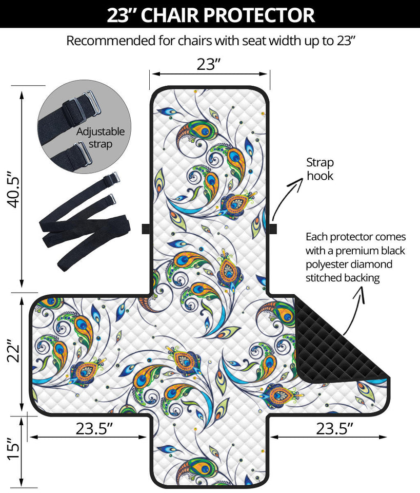 Peacock feather pattern Chair Cover Protector