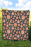 Christmas Gingerbread Cookie Pattern Premium Quilt