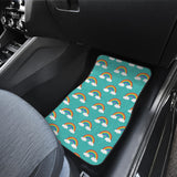 Rainbow Pattern Green Background Front Car Mats
