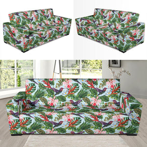 Hummingbird Pattern Print Design 05 Sofa Slipcover