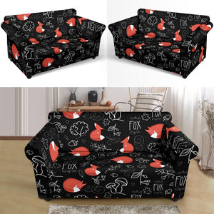 Fox Sleeping Fox Pattern Loveseat Couch Slipcover