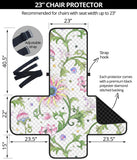 Beautiful pink lotus waterlily leaves pattern Chair Cover Protector