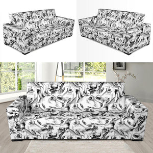 Greyhound Pattern Print Design 01 Sofa Slipcover