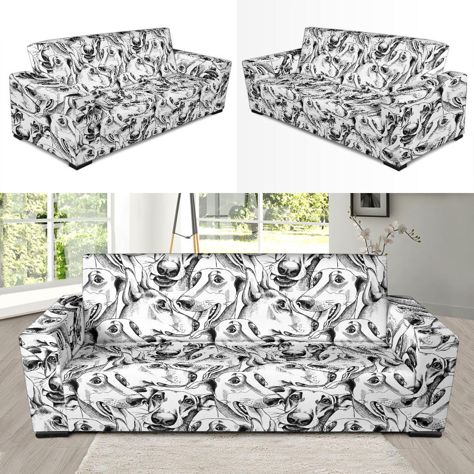 Greyhound Pattern Print Design 01 Sofa Slipcover