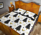 Christmas tree holly snow star pattern Quilt Bed Set