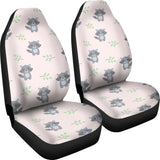 Cute Raccoons Leaves Pattern  Universal Fit Car Seat Covers